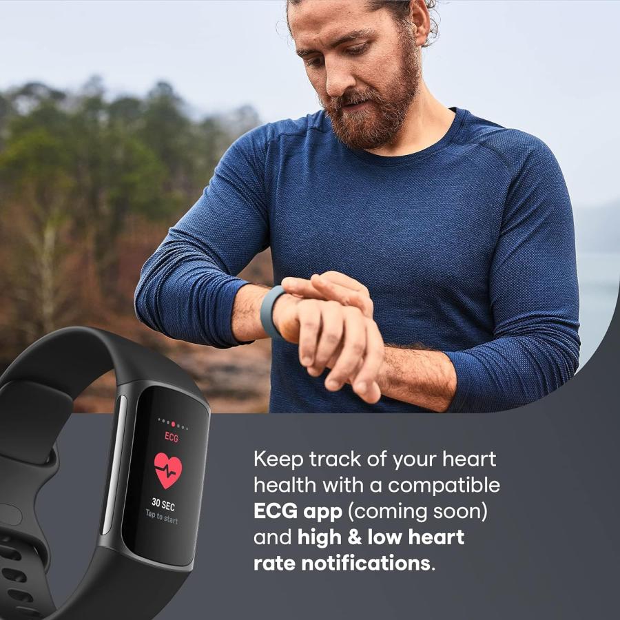 Fitbit Charge 5 トラッカー ブラック/グラファイト [最大7日間 Fitbit Charge 5 トラッカー ブラック/グラファイト [最大7日間