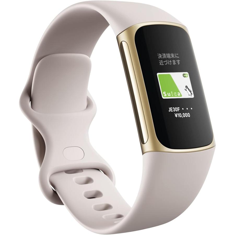 Fitbit Charge 5 トラッカー ルナホワイト/ソフトゴールド [最大 Fitbit Charge 5 トラッカー ルナホワイト/ソフトゴールド [最大