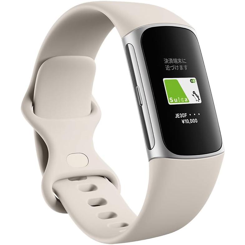 Fitbit Charge 6 Porcelain/Silver アルミニウム Fitbit Charge 6 Fitness Tracker Watch 36mm Silver Aluminum