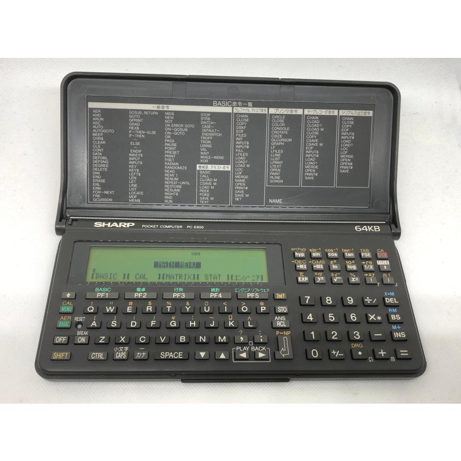 SHARP PC-E650 64KB ポケットコンピュータ メモリーカード付き SHARP ポケットコンピュータSHARP PC-E650 本体のみ