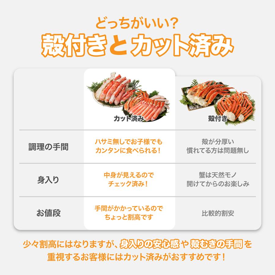 タラバとズワイ セット 2kg カット済み ハーフポーション ズワイガニ タラバガニ お歳暮 ギフト 食べ比べ 味比べ_5