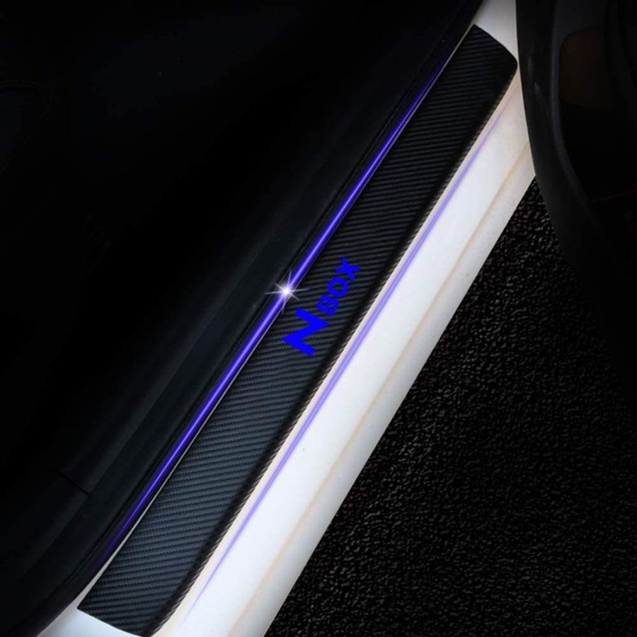 ■新品■ホンダ N-BOX (JF3/JF4)用ショップオリジナル スカッフプレートドアガードステッカー カーボン調 (ブルー)|tmgarage2019|04