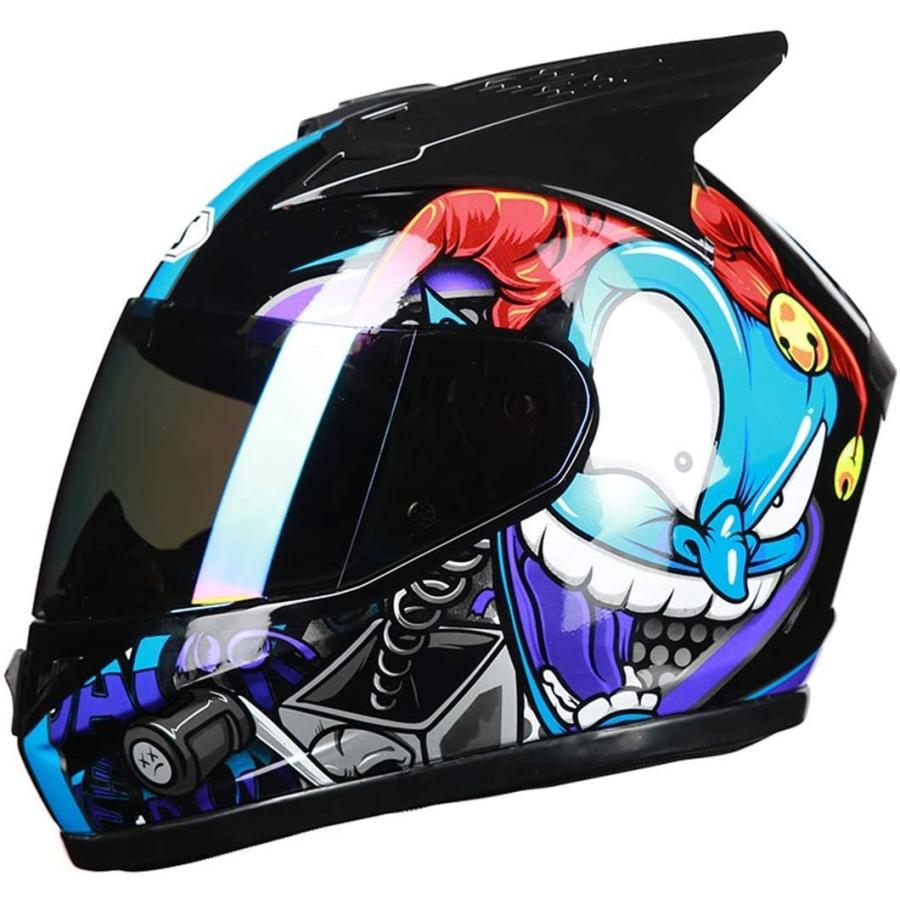 □新品□AISフルフェイスヘルメット 角(ツノ)付き ピエロ/カラー ...