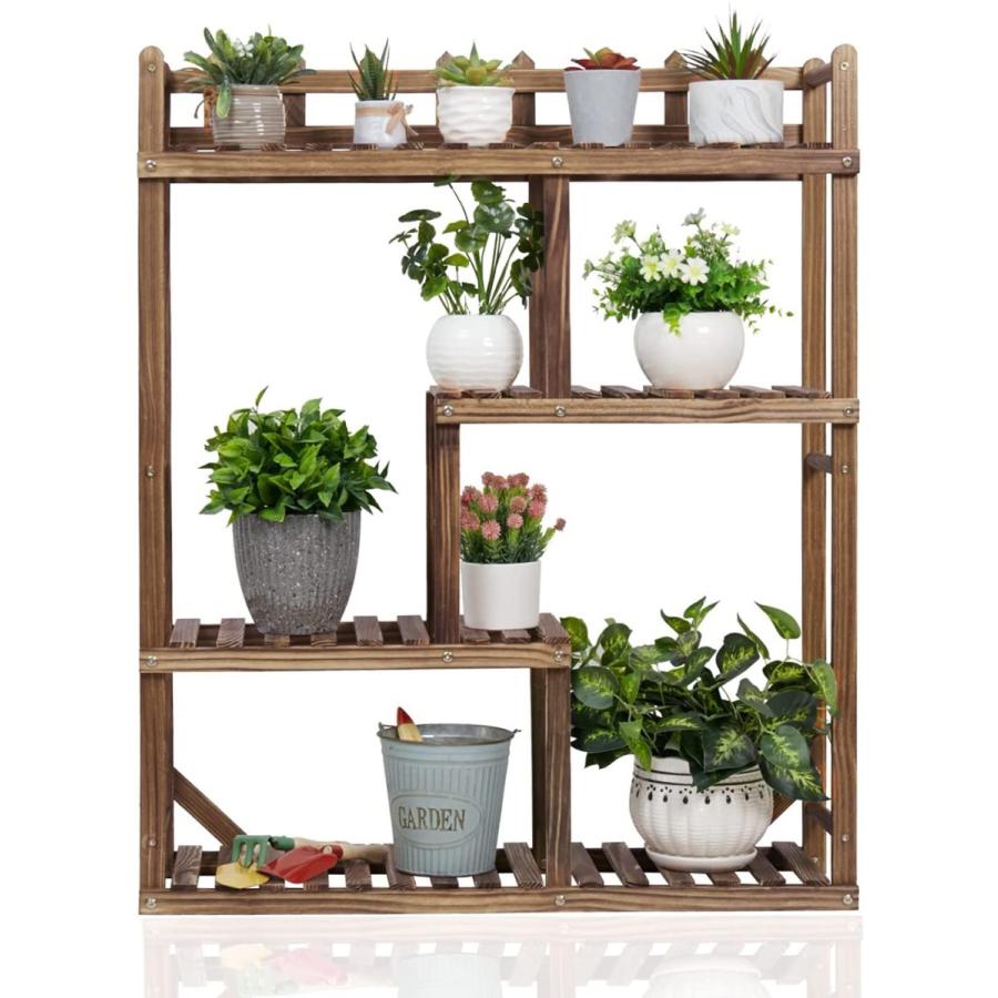 新品 フラワースタンド 木製 ガーデンラック 4段 プランタースタンド 室内 屋外 植木鉢台 観葉植物 花台 植物 棚 盆栽棚 18o Tmガレージ Yahoo ショッピング店 通販 Yahoo ショッピング