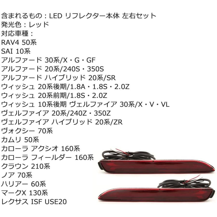登場! カムリハリアーマークXウィッシュクラウン流れるLEDリフレクターブラック特得 アルファードヴェルファイアノアヴォクシー流れるLEDリフレクター レッド特得