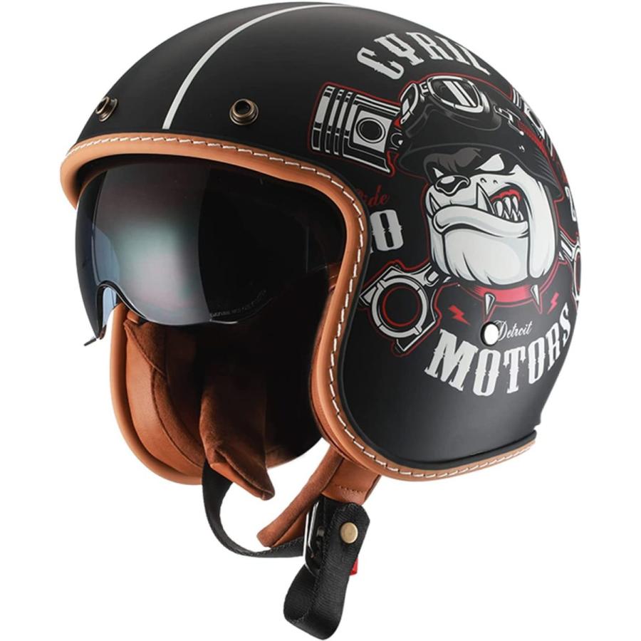 新品 Cnrtso バイク用ジェットヘルメット Mサイズ 53cm 54cm タイプ 3w イラスト インナーバイザー付 Dot Ece認証 17k Tmガレージ Yahoo ショッピング店 通販 Yahoo ショッピング