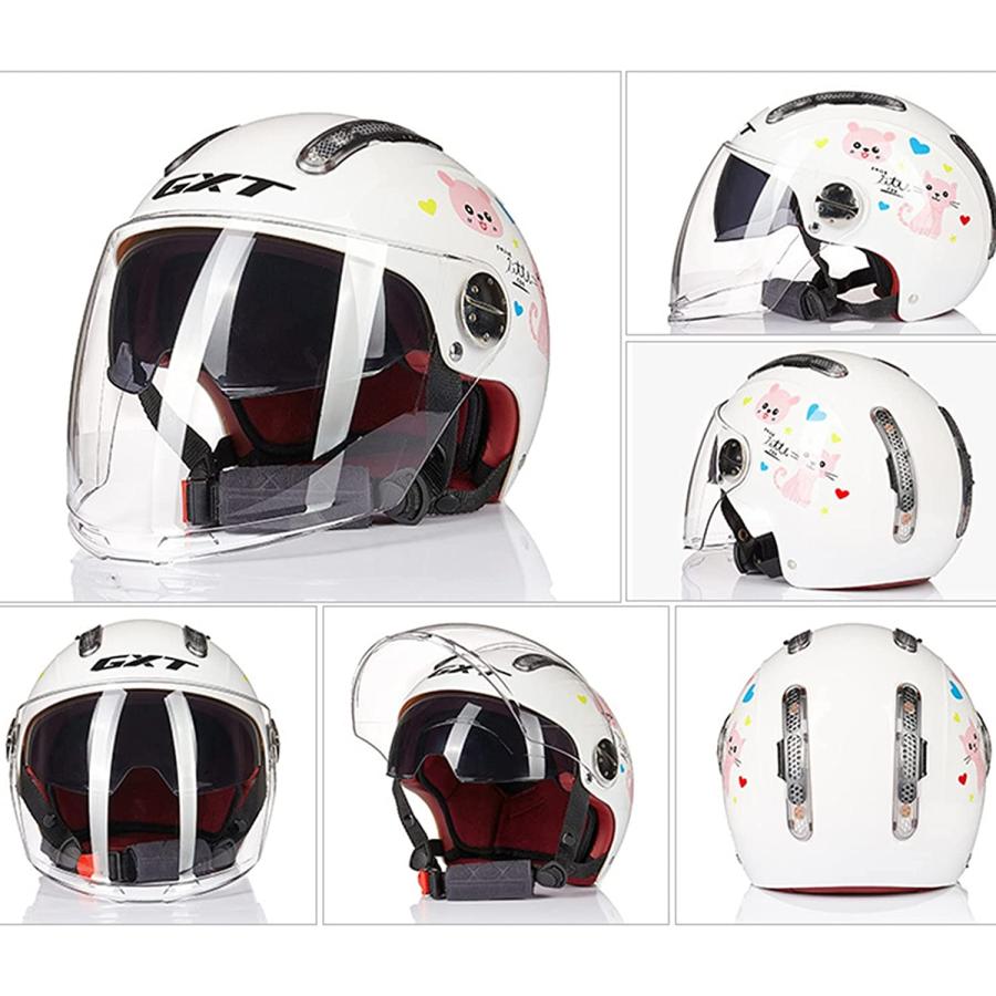 割引特売 新品 Faseed Dot認証 インナーバイザー付 カラー ホワイト イラスト Xlサイズ 61cm 62cm バイク用ジェット ヘルメット セーフティ Daisenkaku Or Jp