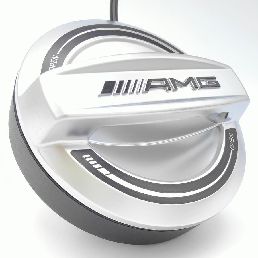 Mercedes-AMG 純正 部品 燃料給油口キャップ (EDITION55) マット・クローム/シルバー・ライン ガソリン車用 メルセデス・ベンツ AMG Mercedes マット ライン