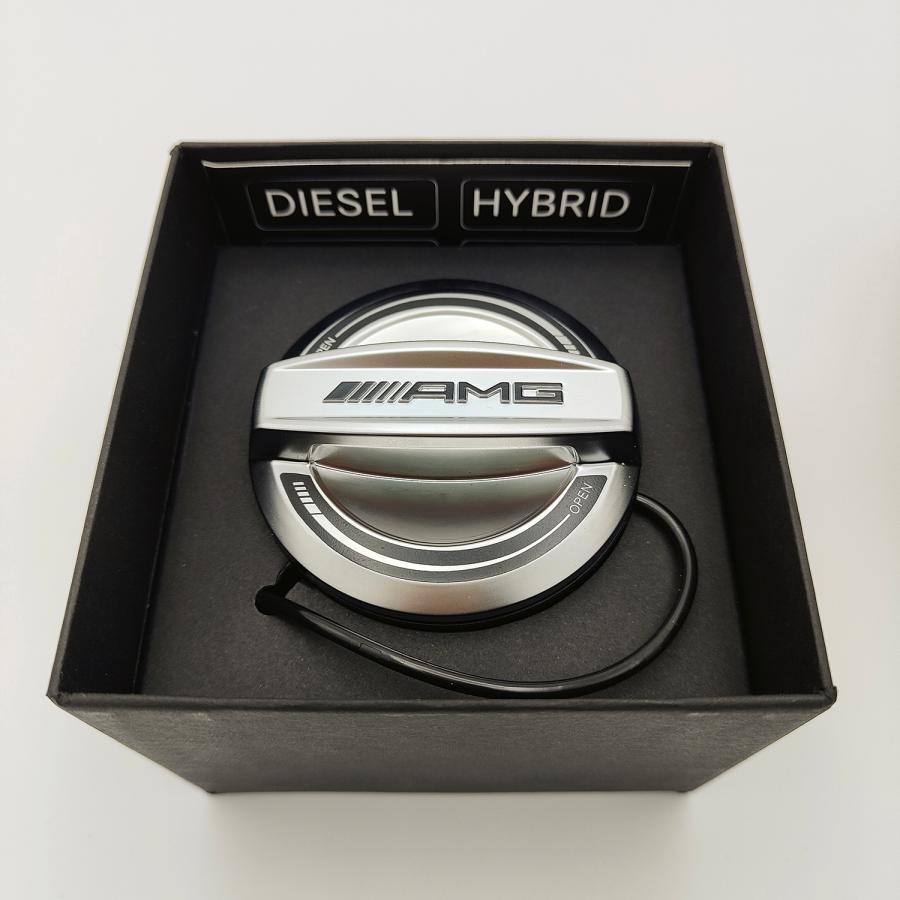 Mercedes-AMG 純正 部品 燃料給油口キャップ (EDITION55) マット・クローム/シルバー・ライン ガソリン車用 メルセデス・ベンツ AMG Mercedes マット ライン