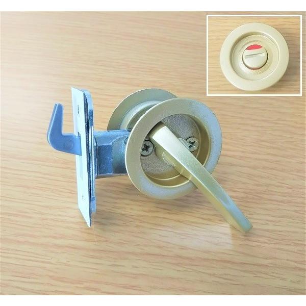 引き戸の鍵 鎌錠 GIA121L-W-AG レバータイプ 表示付 アンチック