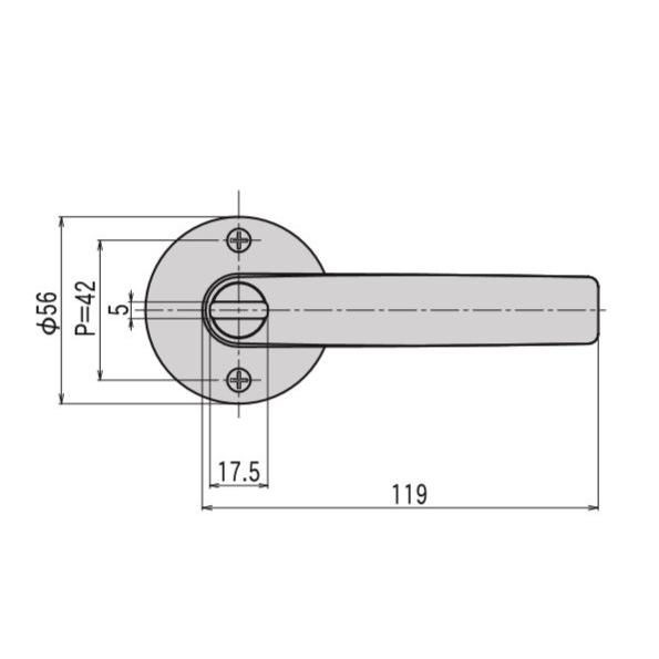 ドアノブ 交換 鍵付き GIA 日中製作所 レバーハンドル 32A型 丸座 鍵付間仕切錠 ニッケル バックセット50ｍｍ、60ｍｍ｜tmk-onlineshop｜08