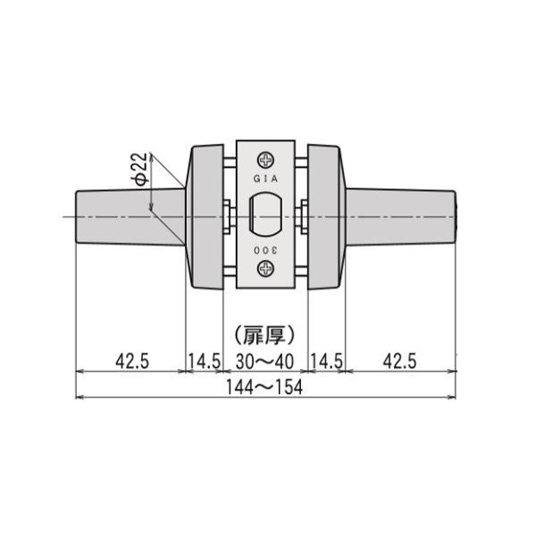 ドアノブ 交換 鍵なし GIA 日中製作所 レバーハンドル 32A型 丸座 空錠 ブラック 黒 バックセット50ｍｍ、60ｍｍ｜tmk-onlineshop｜06