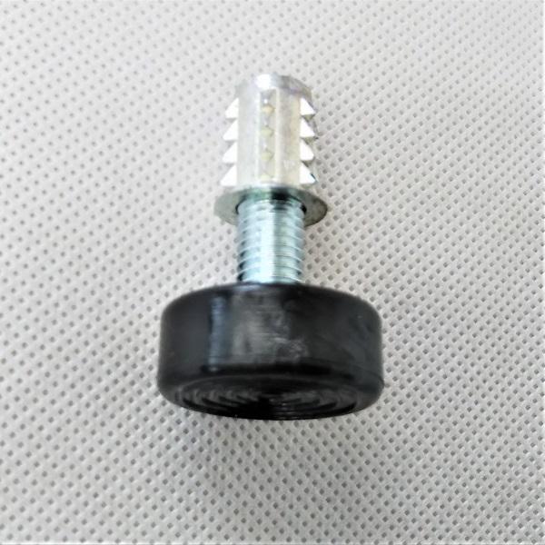 家具用脚金物 ポリエチレン アジャスター 黒 25mm M8 鬼目ナット付き