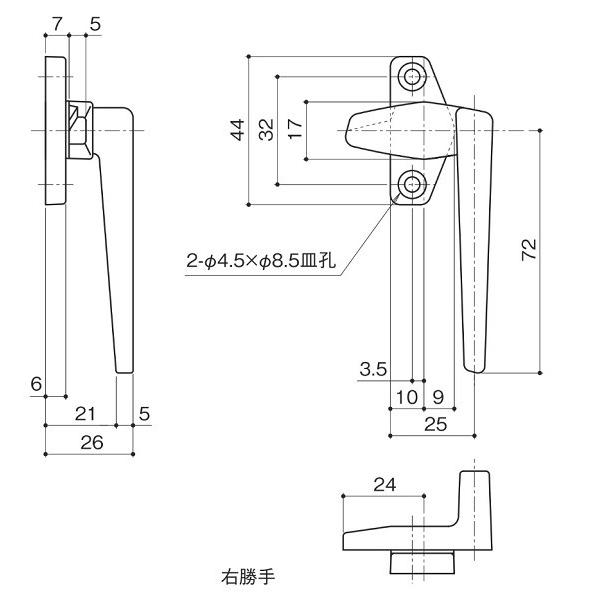 中西産業 ナカニシ　DC-640　R/L　カムラッチハンドル｜tmk-onlineshop｜04