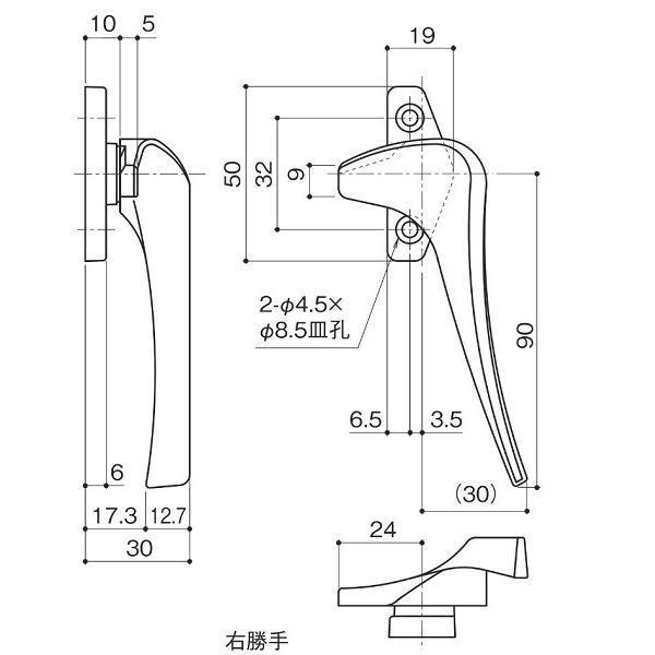 中西産業 ナカニシ DC-660 R/L カムラッチハンドル : TMKオンライン