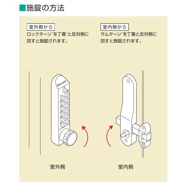 プッシュ式デジタルドアロック 長沢キーレックス500 鍵付き 面付本締錠