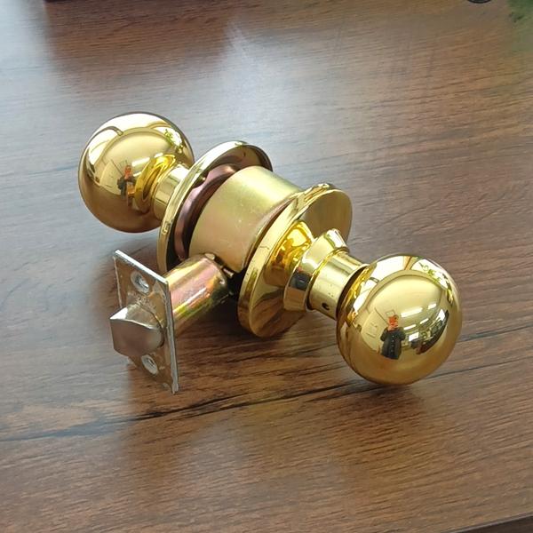 ドアノブ 真鍮 金色 ラッキーロック 空錠 丸玉 アンティーク握り玉