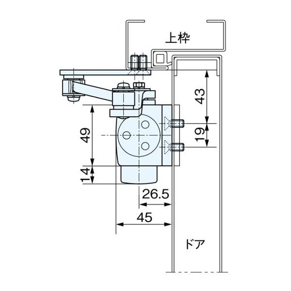 RYOBI リョービドアクローザー BL認定品 BL-3P I型 ストップなし シルバー 　（MIWA KM313Pよりの交換も可）｜tmk-onlineshop｜06