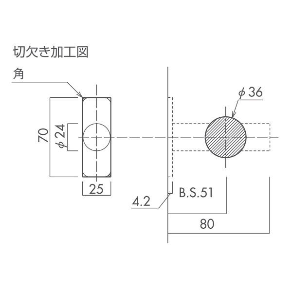 川口技研 補助錠 両面サムターン錠 S1N ニッケル バックセット51mm