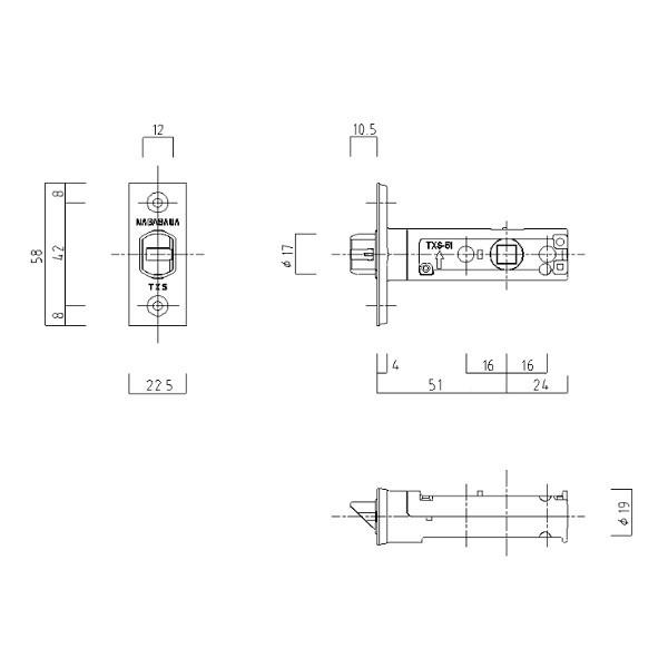 長沢製作所 長沢製作所GMレバーハンドル 丸座 空錠 TXS-1H01 3色 ドア