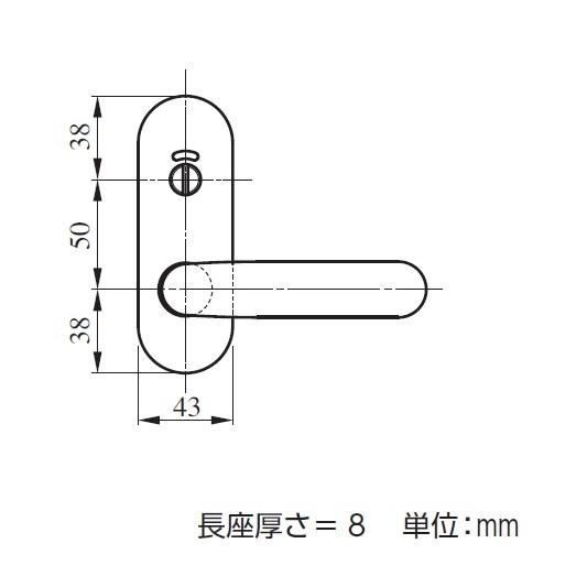 MIWA 美和ミワロック レバーハンドル ZLT90111-8 SV シルバー チューブラーラッチ付 小判座 表示錠｜tmk-onlineshop｜03