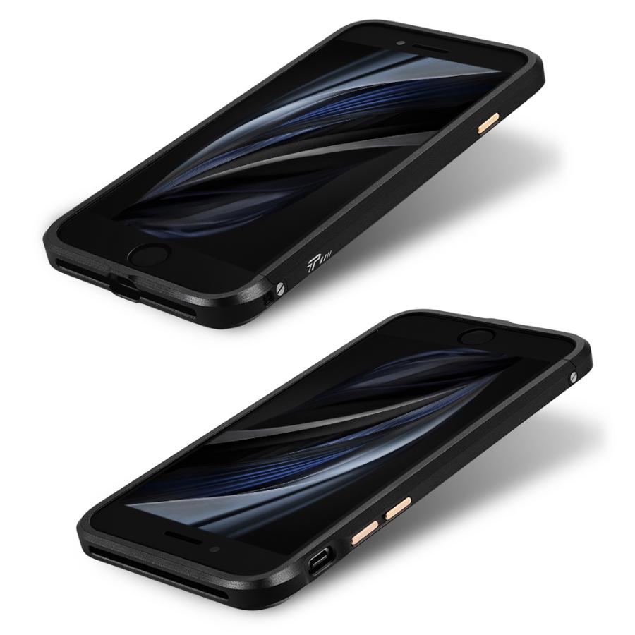 iPhone SE アルミバンパー SE3 第3世代 バンパー ケース SWORD 高品質 アルミ製 ネジ式（マットブラック）艶消 t7