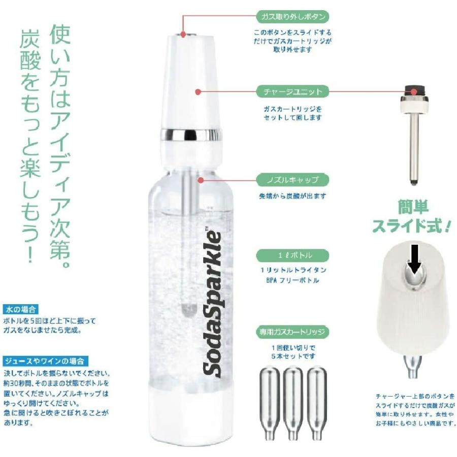 SodaSparkle MS2-1 マルチスパークル II  1L ボトル ソーダメーカー ソーダスパークル 使い捨てカートリッジ  (10)｜tmp-mart｜03