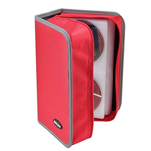 CDウォレットDVDケース、BEYLEG128容量DVDストレージDVDCDディスクホルダーCDケースVCDウォレットBlurayメディア