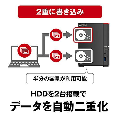 BUFFALO リンクステーション LS720D/N ネットワークHDD 2ベイ 2TB LS720D0202/N｜tmshop2020｜08