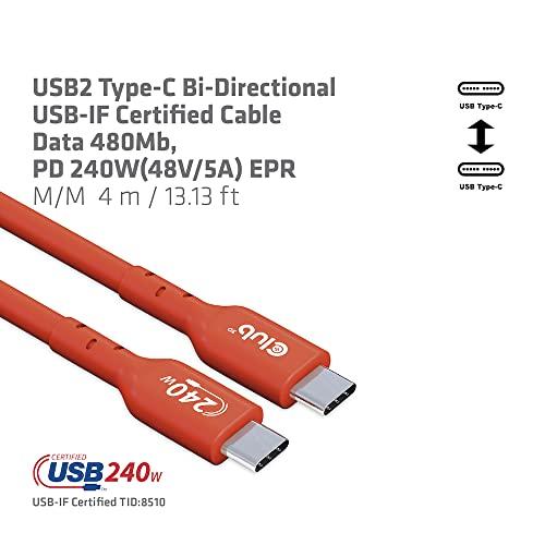 Club 3D USB2.0 Type C 双方向 USB-IF認証ケーブル 480Mbps PD 240W(48V/5A) EPR オス/オス 4m｜tmshop2020｜05