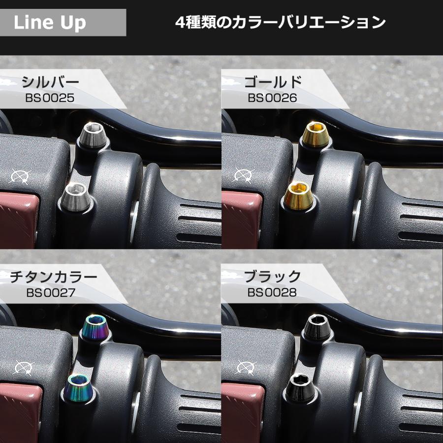 TECH-MASTER (テックマスター) Z900RS / CAFE 64チタン スロットルケース用ボルト テーパーヘッド 2本セット ブラック BS0028 | TECHーMASTER | 04
