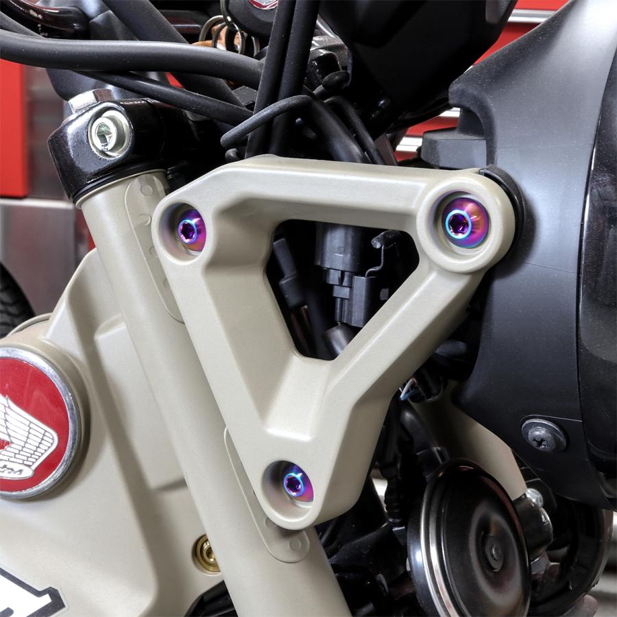 TECH-MASTER (テックマスター) CT125 ハンターカブ JA55 JA65 64チタン ヘッドライトステー用ボルト 6本セット チタンカラー BS0208 | ホンダ