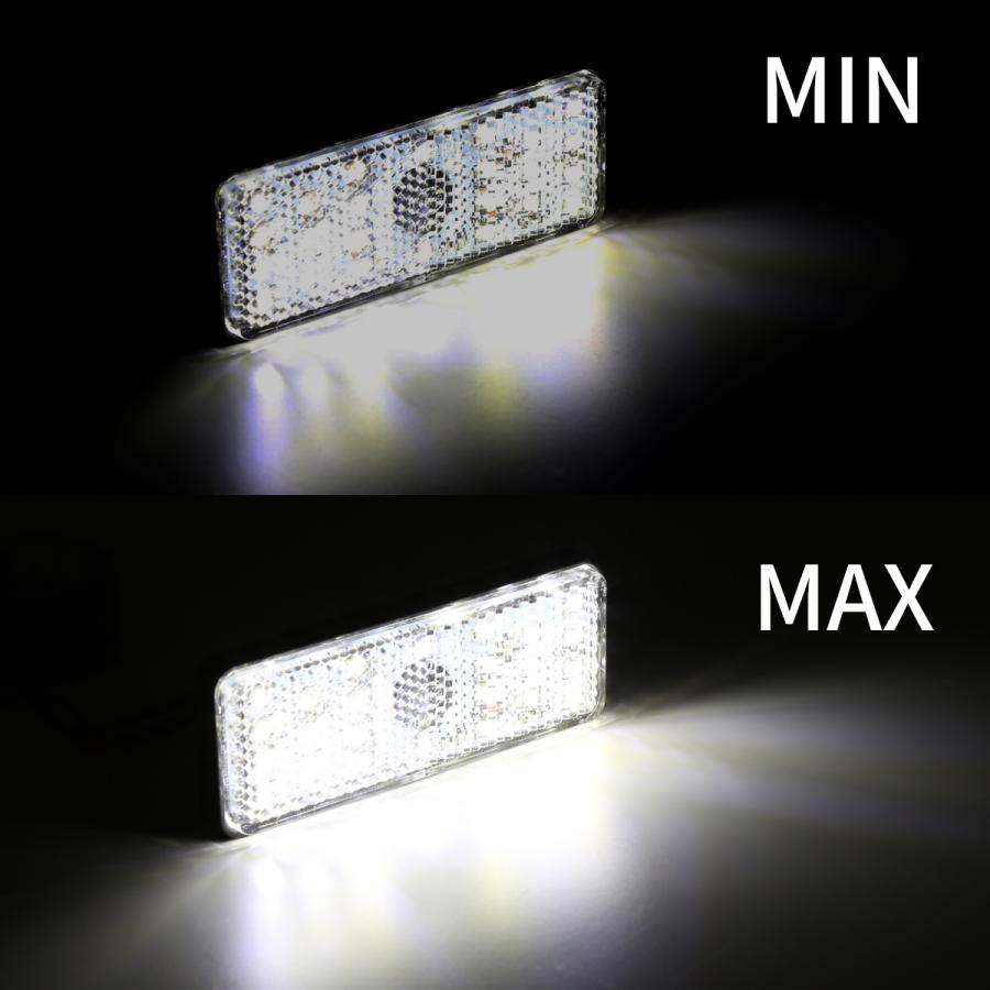 LED サイドリフレクター ホワイト クリアレンズ 2段階発光 左右セット