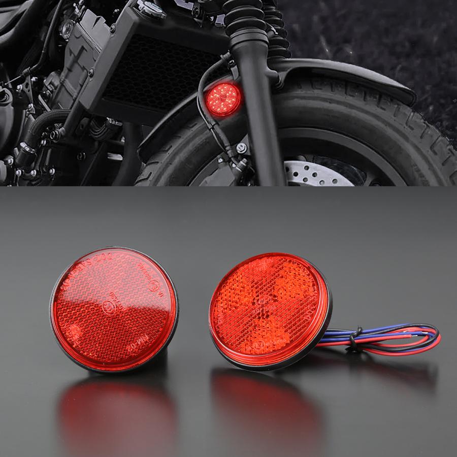 LED サイドリフレクター レッド 2段階発光左右セット レブル