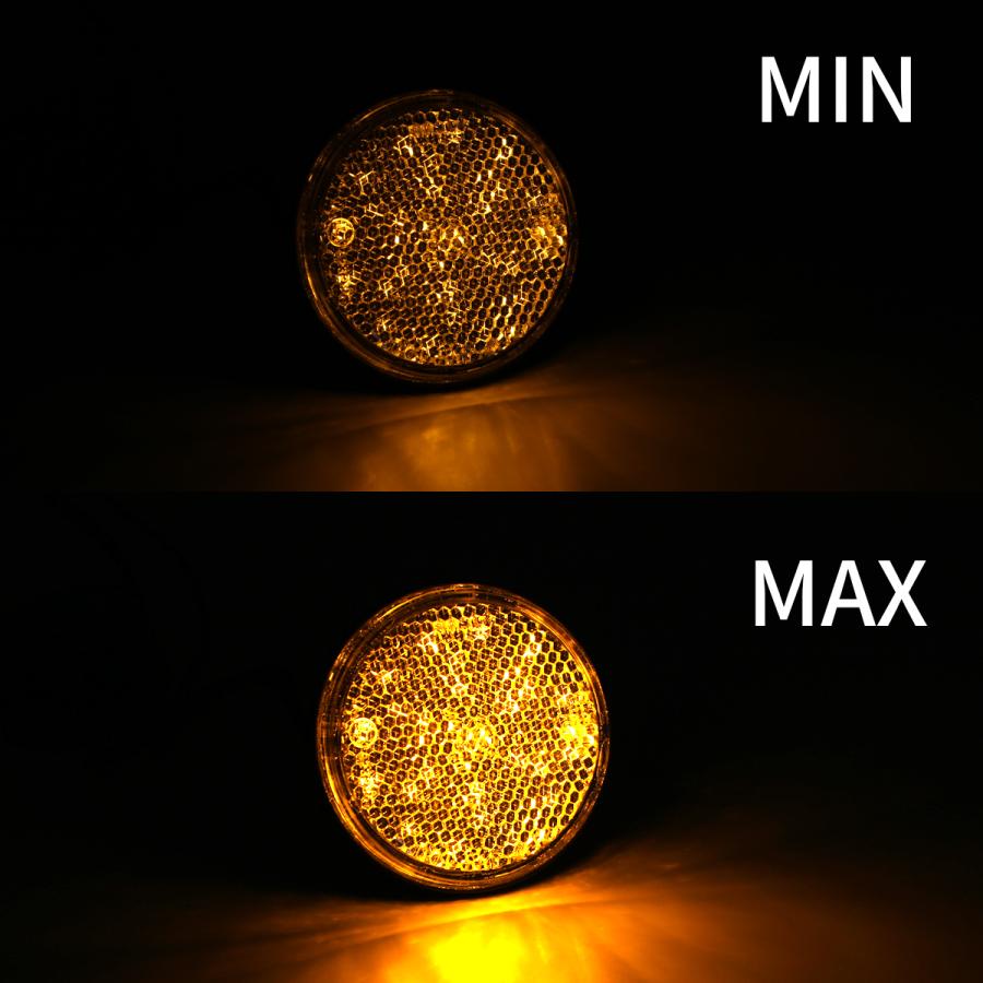 LED サイドリフレクター アンバー 2段階発光左右セット レブル