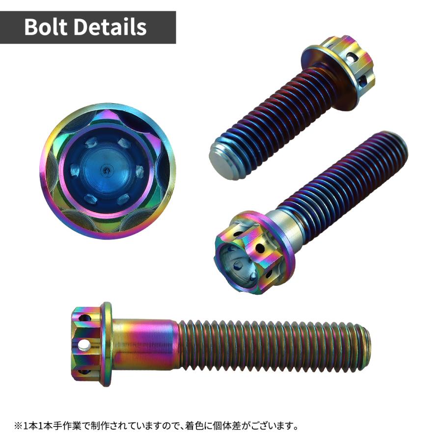 チタンボルト M8×25mm P1.25 ホールヘッド 六角ボルト フランジ付 チタンカラー 1個 JA060 | TECHーMASTER | 02