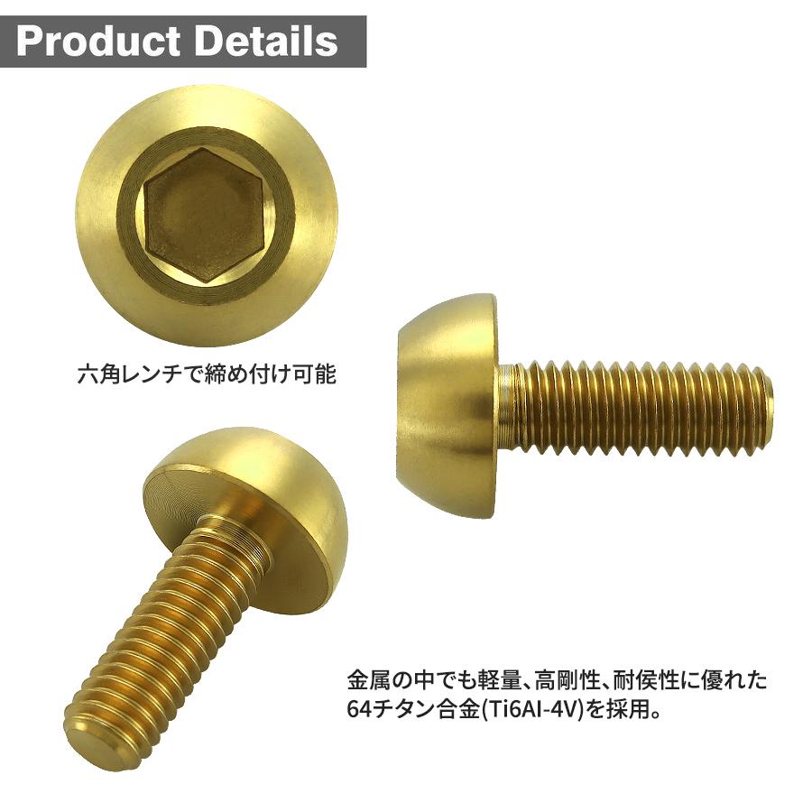 64チタン ブレーキディスク ローター ボルト M6×17mm P1.0 ホンダ車用