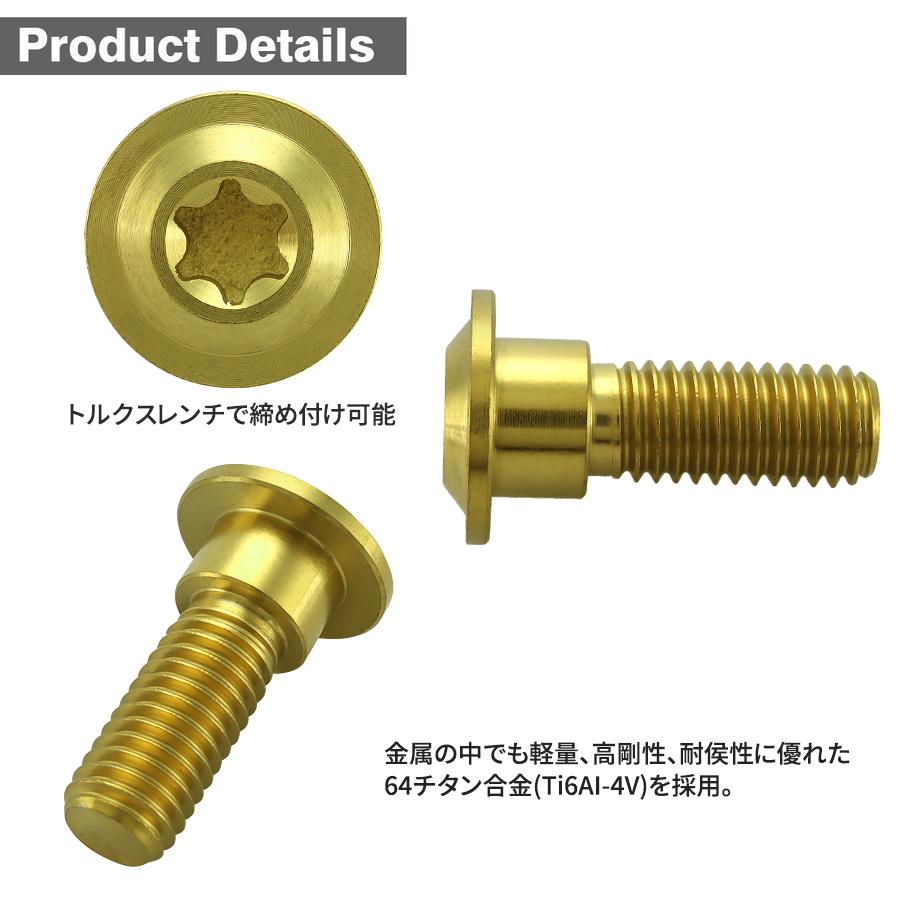 64チタン ブレーキディスク ローター ボルト M8×24mm P1.25