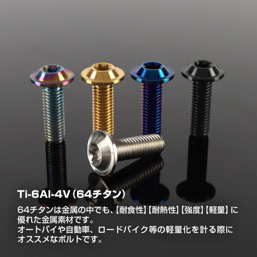 64チタン ブレーキディスク ローター ボルト M8×25mm P1.25 ヤマハ車用 YAMAHA シルバーカラー 素地 JA070 | TECHーMASTER | 02