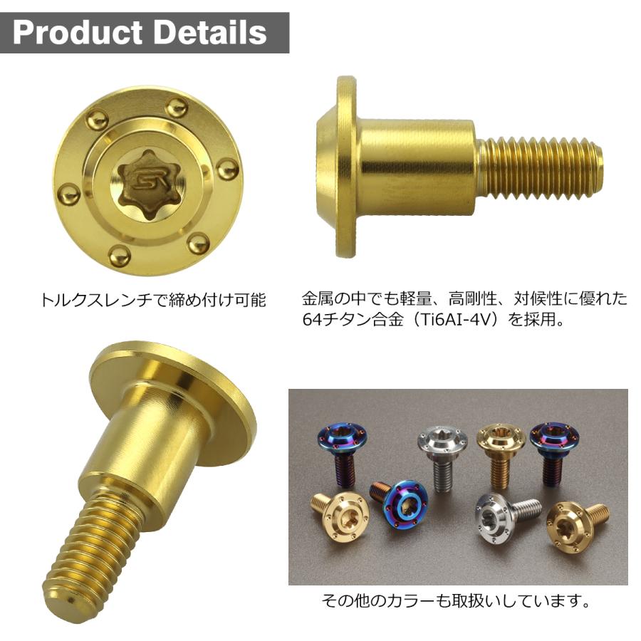 ボルト M8×30 P1.25 チタンボルト ブレーキディスクボルト 5本セット