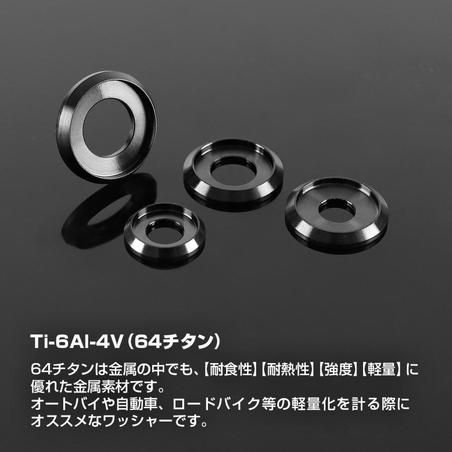 チタンワッシャー M6 外径18mm 枠径14mm フジツボ型ワッシャー ブラック 1個 JA1170｜tmst｜02