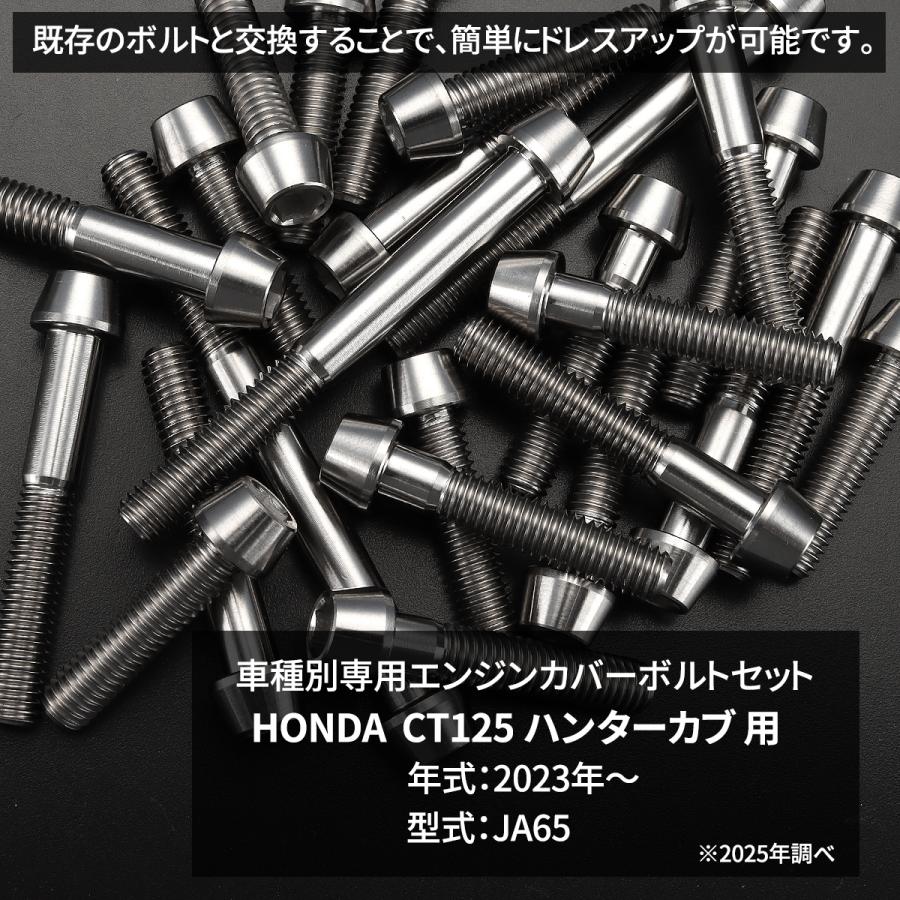CT125 ハンターカブ JA65 エンジンカバー クランクケース ボルト 25本セット チタン製 ホンダ車用 シルバーカラー JA12151 | TECHーMASTER | 01