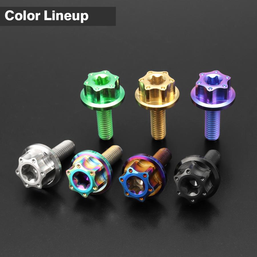 チタンボルト M6×20mm P1.0 トルクス穴 ワイドフランジ付き 六角ボルト 焼きチタンカラー 1個 JA1237 | TECHーMASTER | 03