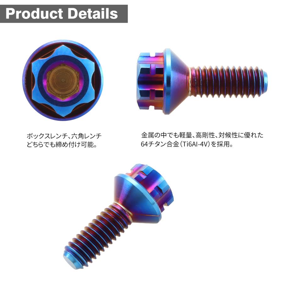 チタンボルト M4×10mm P0.7 マスターシリンダーキャップ用 皿ボルト 焼きチタンカラー 1個 JA1367 | TECHーMASTER | 02