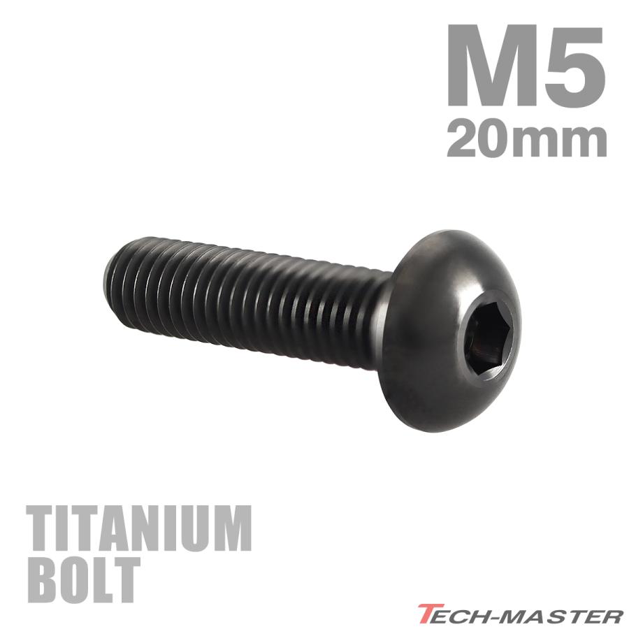 チタンボルト M5×20mm P0.8 トラスヘッド 六角穴付き ブラック 1個 JA1379 | TECHーMASTER