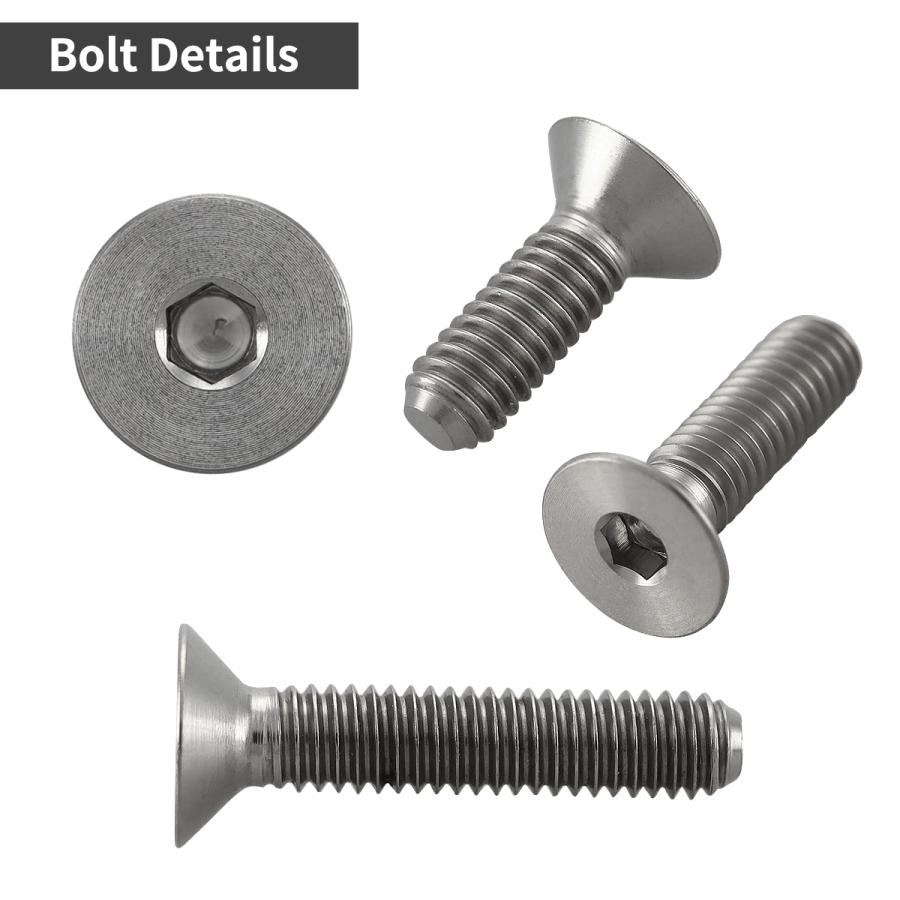 チタンボルト M4×12mm P0.7 皿ボルト 六角穴付き キャップボルト シルバーカラー 1個 JA1471 | TECHーMASTER | 02