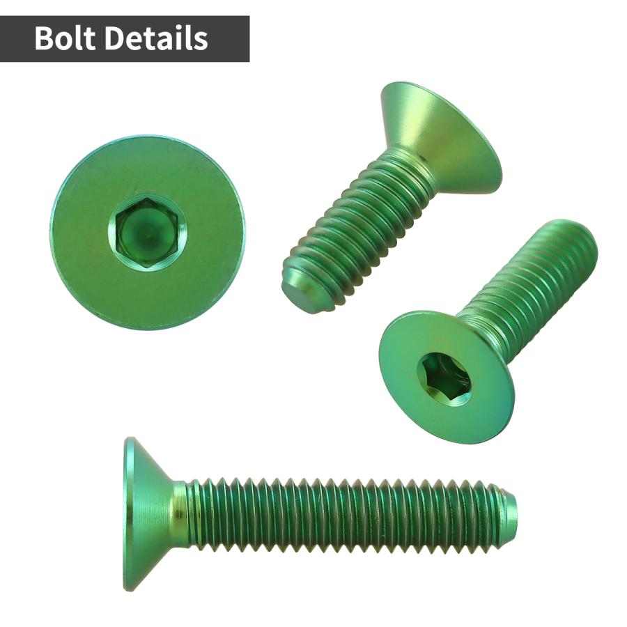 チタンボルト M4×15mm P0.7 皿ボルト 六角穴付き キャップボルト グリーン 1個 JA1479 | TECHーMASTER | 02