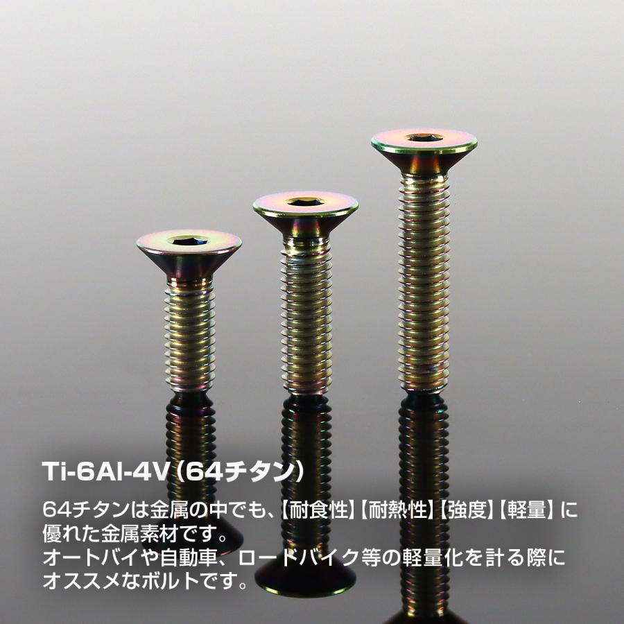 チタンボルト M4×20mm P0.7 皿ボルト 六角穴付き キャップボルト レインボー 1個 JA1489 | TECHーMASTER | 01