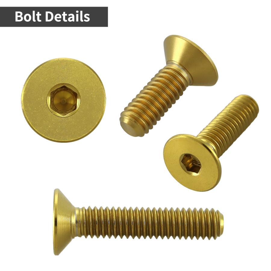 チタンボルト M5×15mm P0.8 皿ボルト 六角穴付き キャップボルト ゴールドカラー 1個 JA1502 | TECHーMASTER | 02