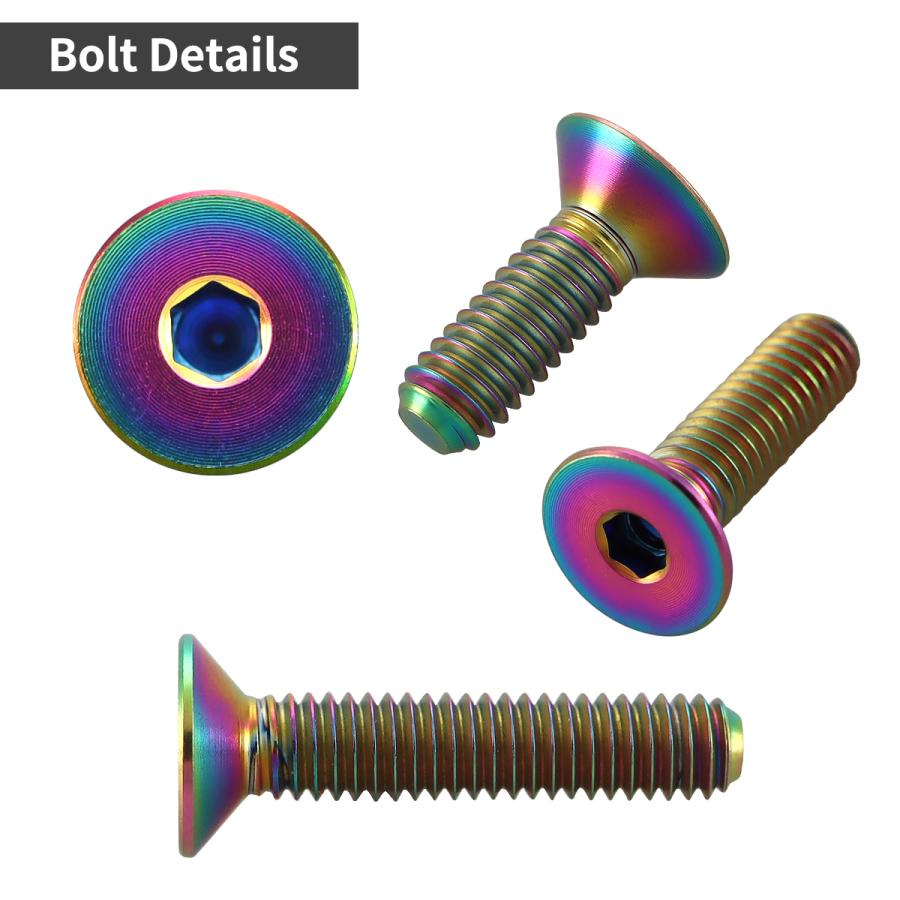 チタンボルト M5×15mm P0.8 皿ボルト 六角穴付き キャップボルト レインボー 1個 JA1503 | TECHーMASTER | 02